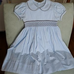 Blue and Brown Smocked Dresse
